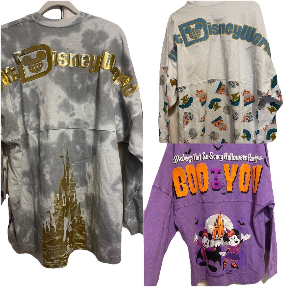 Walt Disney World Spirit Jersey Halloween Cinderella Parks Bundle Set Of 3 L NWT